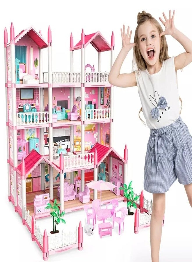 JOYJAY Dollhouse with 3-Story 9 Rooms, Dream Gift Princess Doll House Playset with Furniture Pool Slide, Pink Toddler Toy House for 3 4 5 6 7 8 9 10 Year Old Girls (9rooms 3 Layer) - Image 2